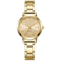 Elegant women's gold quartz watch with Roman numeral dial and stainless steel band - Gold Case Gold Dial Roman Numerals