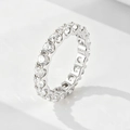 Minimalist S925 sterling silver eternity ring with 3.5mm cubic zirconia stones - US 5 / Platinum
