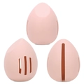 Pink silicone makeup sponge travel holder with ventilation slots for sponge drying - Egg Shape Sponge Case / Dark Pink