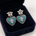 2604127 Five-pointed Star Heart Cross And Zircon Earrings