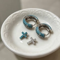 2604125 Four-piece Set Of Zircon Stud Earrings And Hoops
