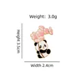 Cute panda and pink cherry blossom enamel pin brooch with gold edges and dimensions - Cz3800-3