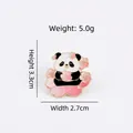 Cute panda with cherry blossom enamel pin brooch, cartoon animal gift for bags and hats - Cz3800-1