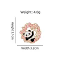 Spilla smaltata a forma di panda con fiori di ciliegio, misura 3,1x3,2cm, peso 4,0g - Cz3800-5