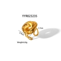 Detailansicht der Ringgröße: goldener Knotending, 2,4 cm Breite und 6,8 g Gewicht - Goldener Knoten Twist Offener Ring (YYR023235)