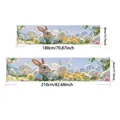 Easter banner set with cute rabbits and colorful eggs in 180x40cm and 210x45cm sizes - Illustration Bunny Chick (FHJH-08)