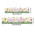 Happy Easter banner variant with colorful eggs and floral design in two sizes - Egg Floral Green Grass (FHJH-09)
