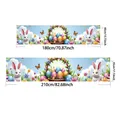 Easter banners with cute rabbits and colorful eggs available in two different sizes - Blue Sky Bunny Flower Basket (FHJH-14)