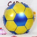 Blue and yellow soccer ball foil balloon for World Cup themed sports party decoration - Yellow Football Style