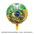 Palloncino in alluminio rotondo da 18 pollici per l'indipendenza del Brasile con bandiera - Palloncino Tondo Brasile 18 Pollici - Verde / Verde