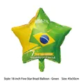 Star-shaped Brazil flag foil balloon for independence day party decor 45x50cm - 18 Inch Brazil Five-pointed Star - Green / Green