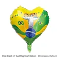 18 inch heart-shaped Brazil flag foil balloon for World Cup and independence day party - 18 Inch Brazil Heart Shape - Double Flag / Double Flag