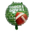 18-inch round football aluminum foil balloon with Touch Down slogan for sports party - Rugby Football Style