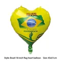 18-inch heart-shaped Brazil flag foil balloon for World Cup and independence party - 18 Inch Brazil Flag Heart Shape / Flag Print