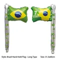 Brazil flag aluminum foil handheld stick balloon for carnival world cup party decor - Brazil Handheld Flag Balloon / Brazil Flag Color