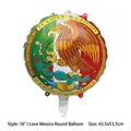 18 inch I Love Mexico heart-shaped foil balloon with eagle emblem for party decor - 18 Inch I Love Mexico Round Balloon / Mexico Flag Color