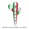 Mexico flag cactus aluminum foil hand balloon 36x54cm for World Cup celebration - Mexico Cactus Handheld Stick Balloon / Mexico Flag Color
