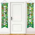 Bannières de porte Coupe du Monde 2026 avec drapeaux et motifs football pour décoration - Style Football Coupe du Monde 2026 (SDL-001) / 120x30cm