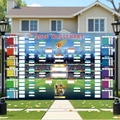 2026 World Cup soccer tournament wallchart with group brackets for party decoration - Tournament Schedule Printed Backdrop (SBJ-003) / 95x75cm