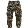 Herren Camouflage Cargo-Jogginghose mit taktischen Taschen und elastischem Kordelzugbund - EU 30 / Khaki Camouflage