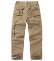 Detailed view of khaki outdoor cargo pants showing large utility pockets and twill fabric - Khaki