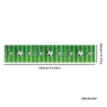 Runner da tavola in poliestere con motivo campo da calcio e strisce verdi, 185x35cm - Stile Righe Campo Verde (CWX-SJB-097) / Tessuto Oxford