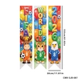 Striscione festa Mondiali 2026 con mascotte animali e motivi del trofeo di calcio - Stile maglia della Coppa del Mondo (CWX-SJB-087)