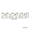 Runner da tavola rettangolare in poliestere con motivi di calcio e stelle per party - Stile Stella Calcio Beige (CWX-SJB-098) / Tessuto Oxford