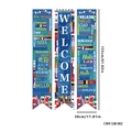 Dreiteiliges Willkommensbanner-Set mit Weltflaggen, 155x30cm für Fußballpartys - Blauer Flaggen-Willkommensstil (CWX-SJB-002)