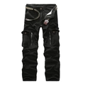 Pantalón cargo negro para hombre con bolsillos múltiples y cinturón de lona - EU 28 / Negro