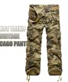 Men's camouflage cargo pants with multiple pockets and a canvas belt in a straight fit - EU 28 / Khaki Camouflage