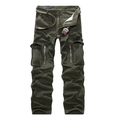 Pantalón cargo verde militar para hombre con multibolsillos y cinturón de lona - EU 28 / Verde Militar