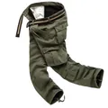 Winter thermal olive green camouflage cargo pants with fleece lining and multi-pockets - EU 31 / Army Green