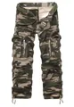 Men's camouflage cargo pants with multi-pockets, military belt, and drawstring cuffs - EU 28 / Military Camouflage