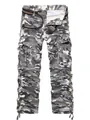 Men's camouflage cargo pants in grey and white pattern with multi-pocket design - EU 28 / Grey Camouflage