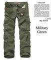 Men's loose cargo pants in army green featuring multi-pocket design and woven belt - EU 40 / Army Green