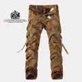 Pantaloni cargo da uomo kaki con tasche multiple e cintura intrecciata marrone - EU 38 / Cammello Scuro