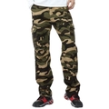 Men's winter fleece-lined camouflage cargo pants with utility multi-pockets in woodland green - EU 29 / Army Green Camo