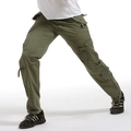 Pantalon cargo homme vert armée avec jambe droite large et plusieurs poches tactiques - EU 29 / Vert Herbe
