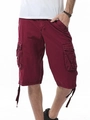 Pantalones cortos cargo burdeos para hombre en algodón con multibolsillos y cordones - EU 30 / Burdeos