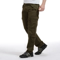 Pantalon cargo pour homme en vert armée foncé avec coupe droite et poches multiples - EU 29 / Vert armée