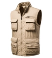 Détail de gilet utilitaire kaki avec poches multiples et fermeture à glissière en métal - M / Khaki