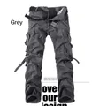 Pantaloni cargo uomo ampi in grigio con tasche multiple e cintura in nylon - EU 38 / Viola Grigio