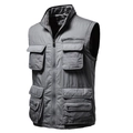 Dark grey multi-pocket outdoor cargo vest with rugged tactical utility design - M / Dark Gray