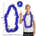 Ghirlanda blu a tema calcio con decorazioni di palloni per feste e tifosi - Ghirlanda Calcio Blu