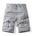 Men's light grey cargo shorts with multiple pockets and zipper detail for summer - Light Gray