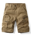 Pantaloncini cargo kaki da uomo con tasche multiple e dettagli zip per un look casual estivo - EU 29 / Cachi