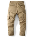 Rear view of khaki cargo pants with functional pockets and heavy-duty cotton twill fabric - EU 29 / Khaki