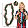 Guirlande de football de 2m en vert foncé avec motifs de ballons rouge et blanc - Guirlande Football Vert Foncé & Rouge