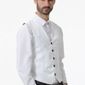 Chaleco de traje blanco clásico para hombre con camisa de vestir formal de gala - 3XL / Blanco